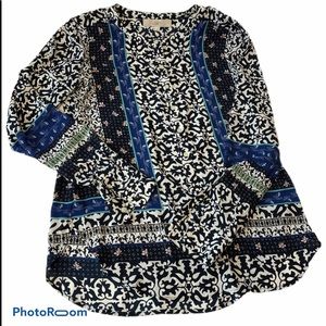 Loft Xs Button Down Unique Floral Print Blouse